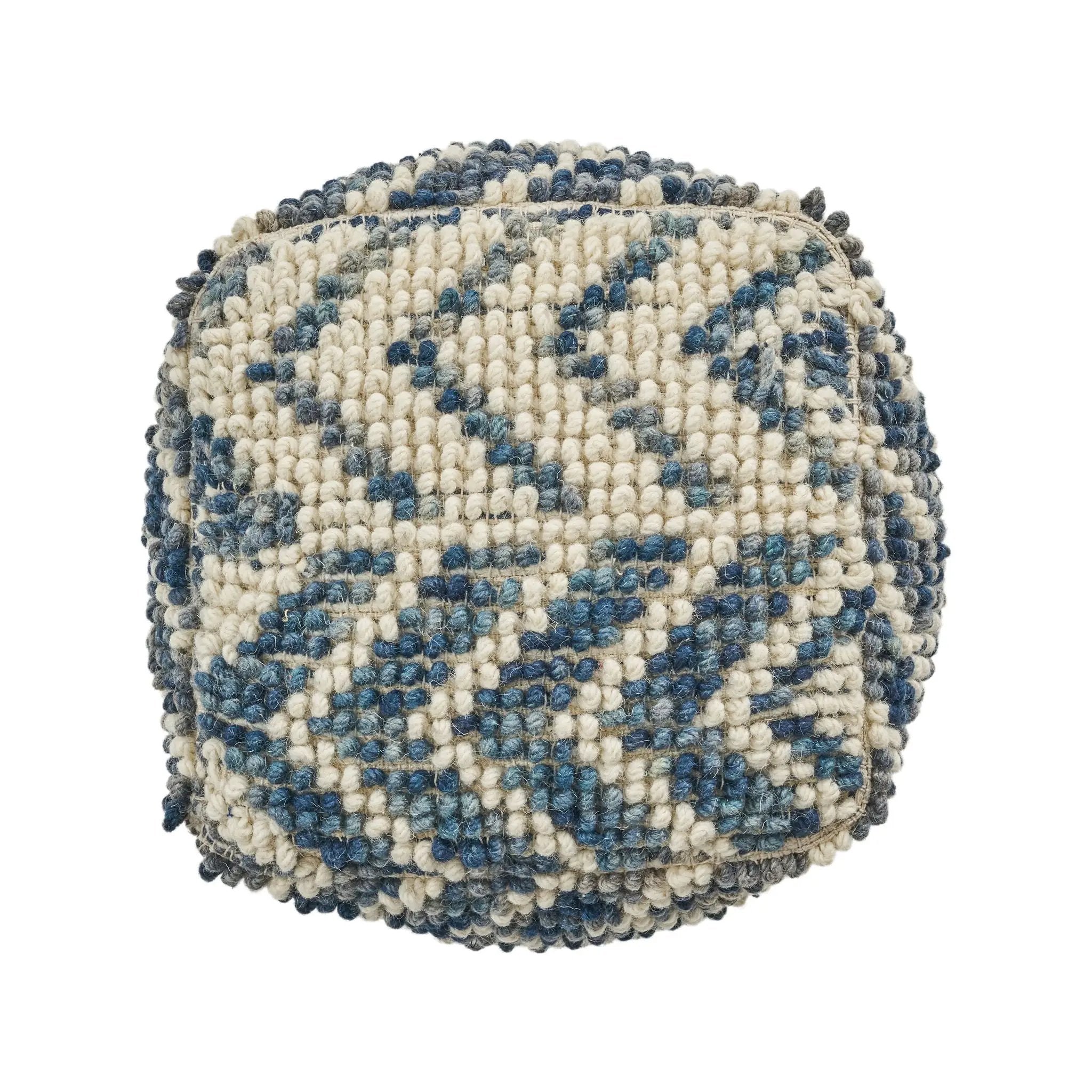 Alina - Wool And Cotton Pouf - Natural by Unique Piece Furniture
