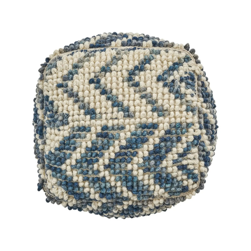 Alina Wool and Cotton Pouf - Natural by HouseOfZazla