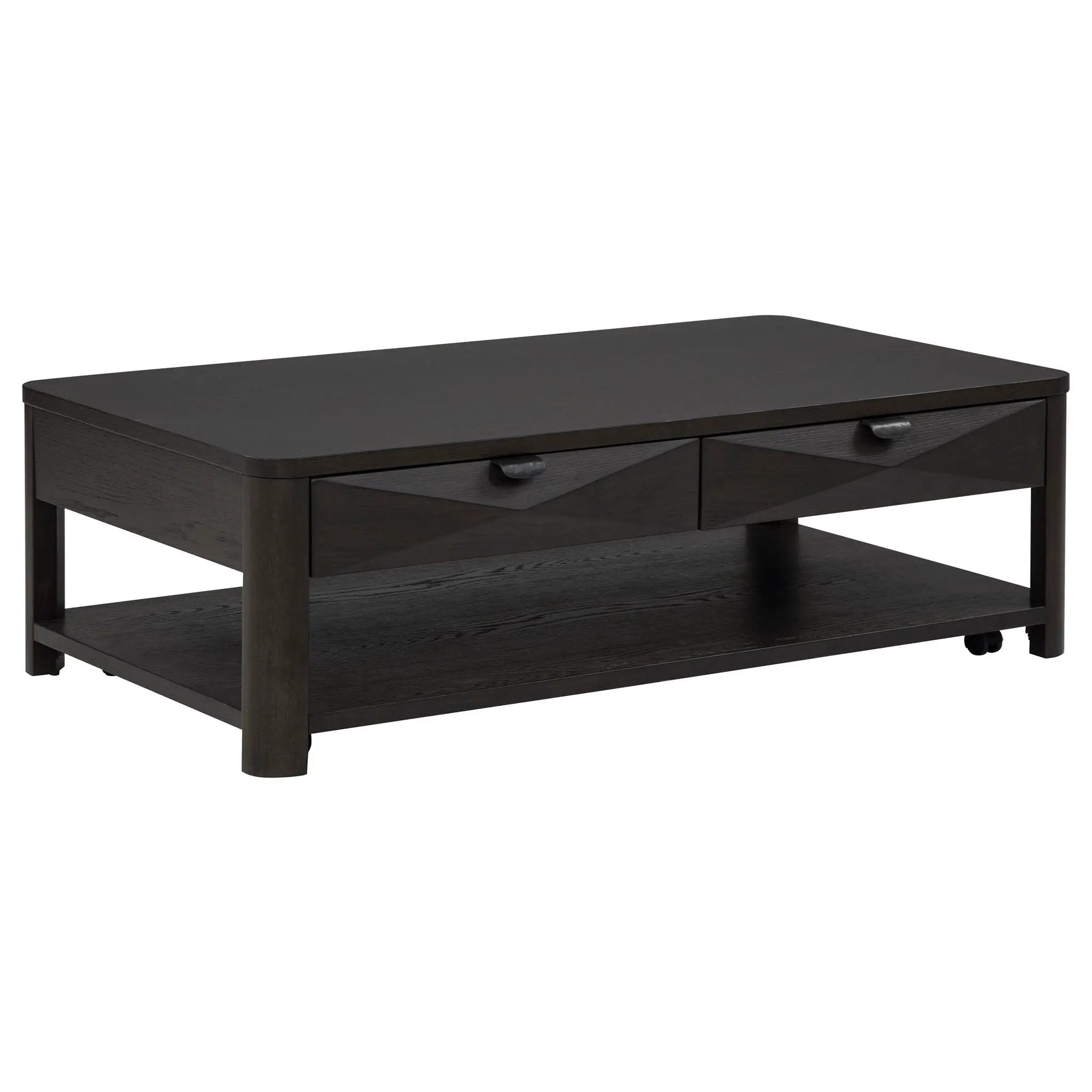 Marcelo Wood Coffee Table with 2 Drawers and Shelf Coffee by Unique Piece Furniture