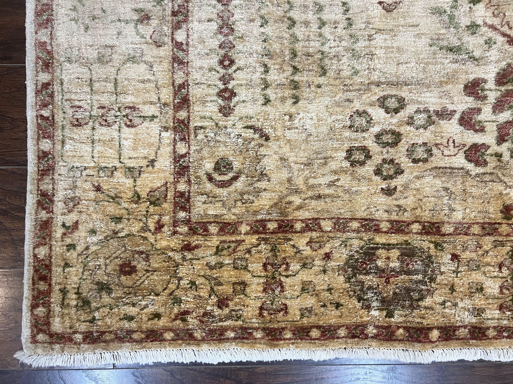 Pakistani Oushak Rug 6 x 9.6, Handmade Wool Peshawar Carpet, Farmhouse Rug by Jewel Rugs
