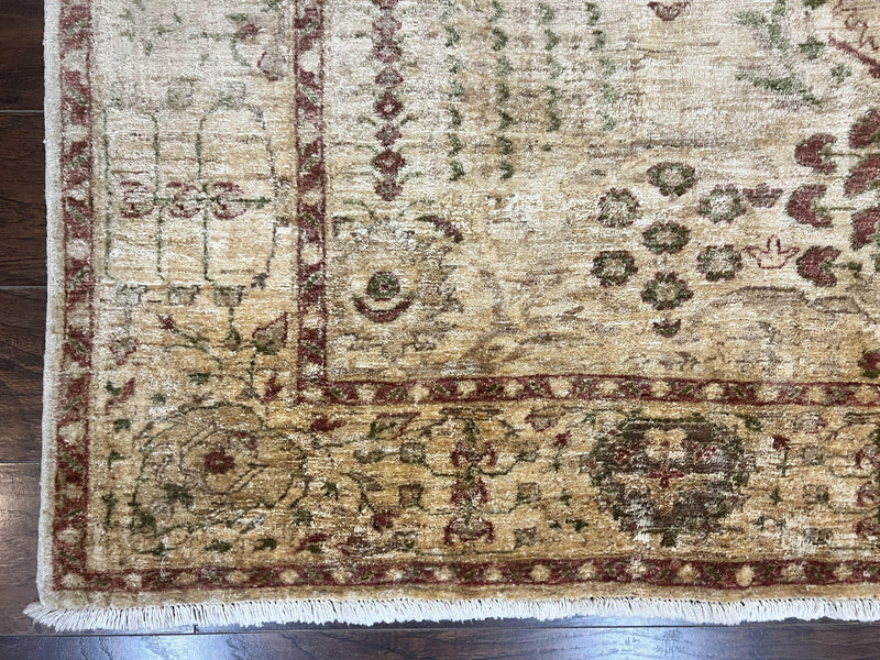 Pakistani Oushak Rug 6 x 9.6, Handmade Wool Peshawar Carpet, Farmhouse Rug by Jewel Rugs