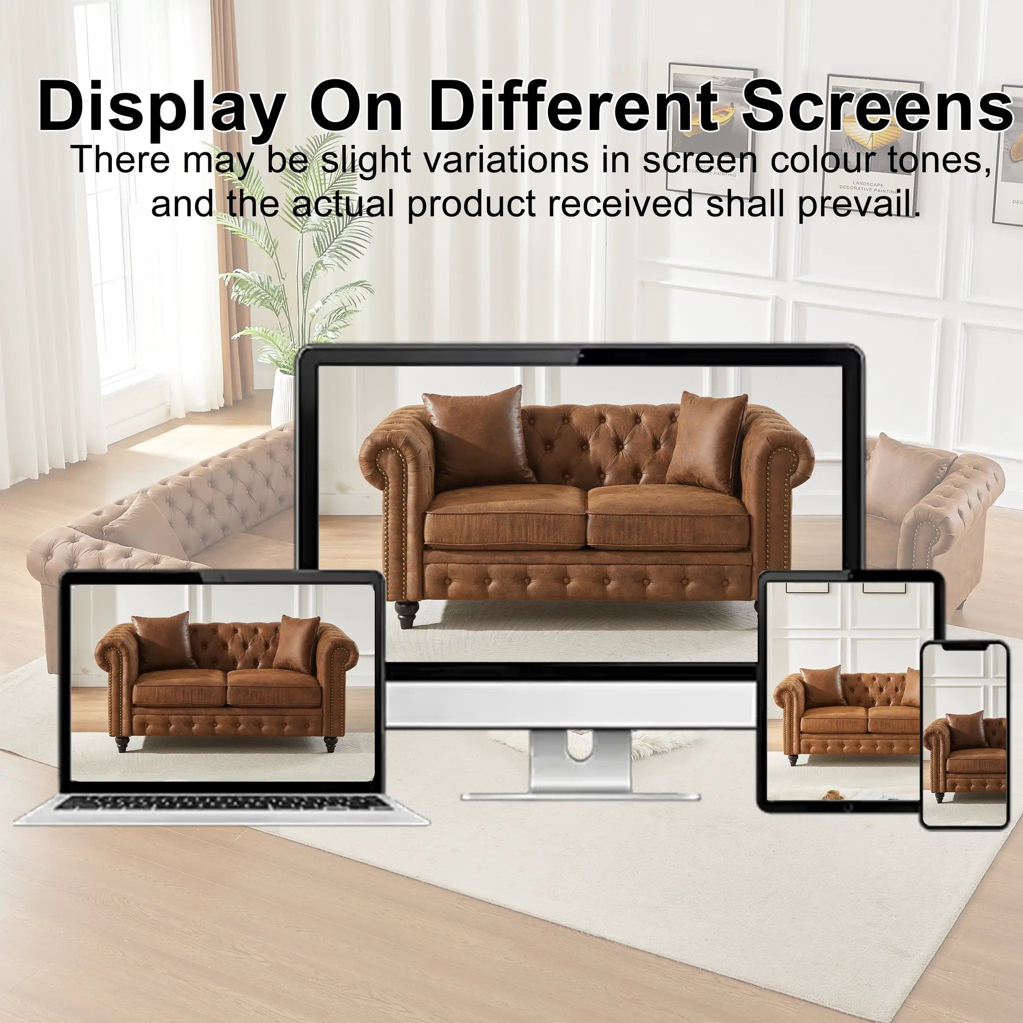 FX 63.5" Contemporary Design Chesterfield Sofa by HouseOfZazla
