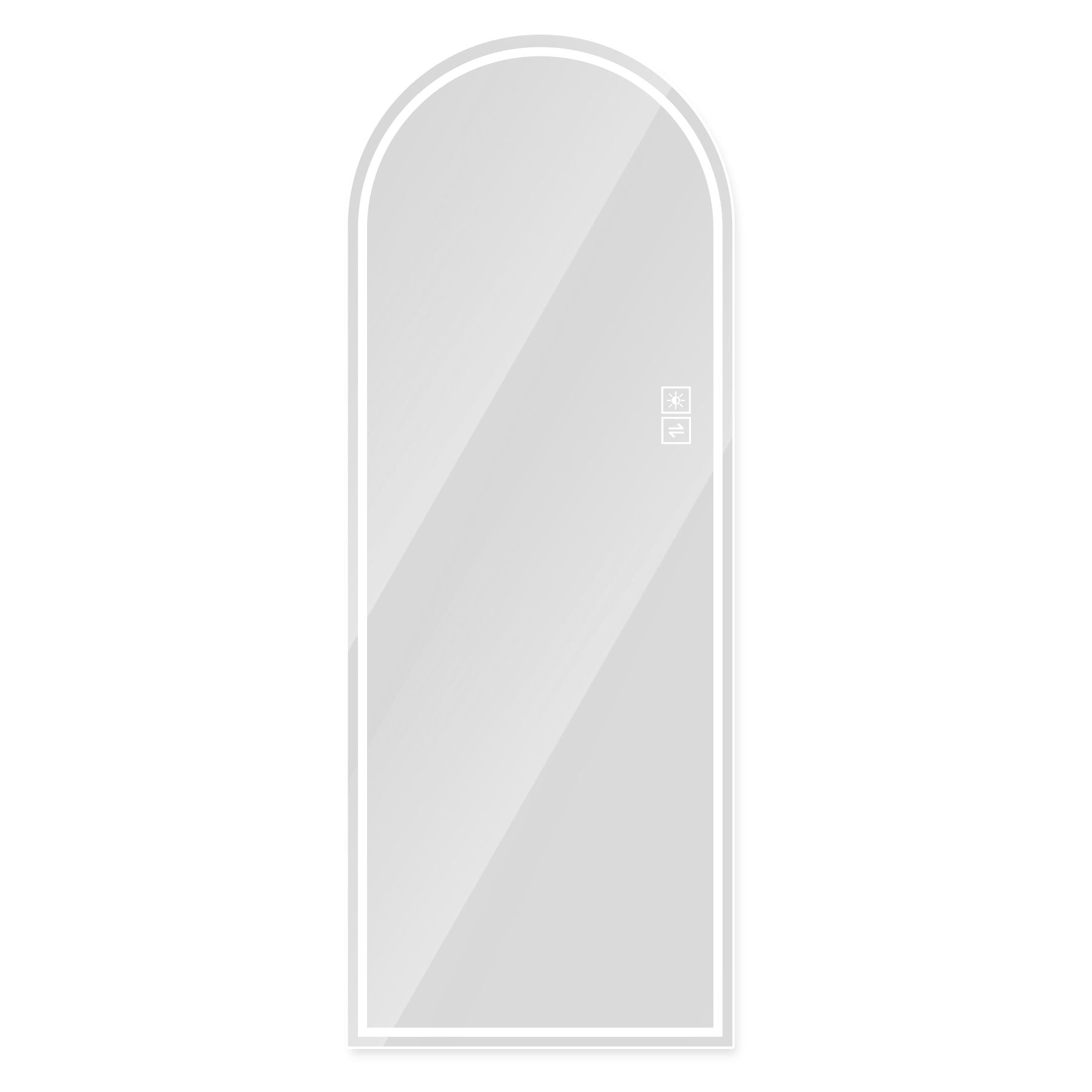 Arch Design LED Full Length Mirror, Dimmable, High Definition, Explosion Proof, 65" X 21" - Silver by HouseOfZazla