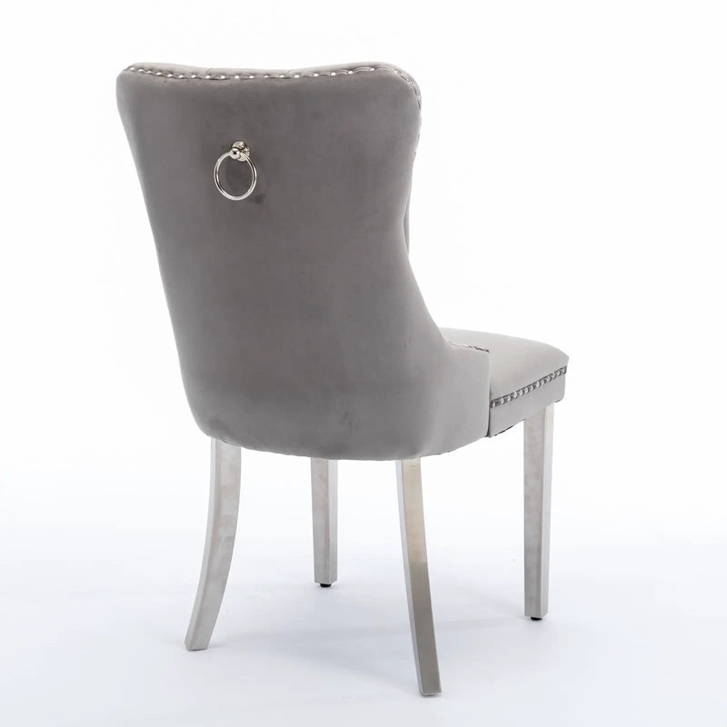 A&A Furniture Nikki Collection Modern Velvet Upholstered Dining Chairs - Set of 2 by HouseOfZazla