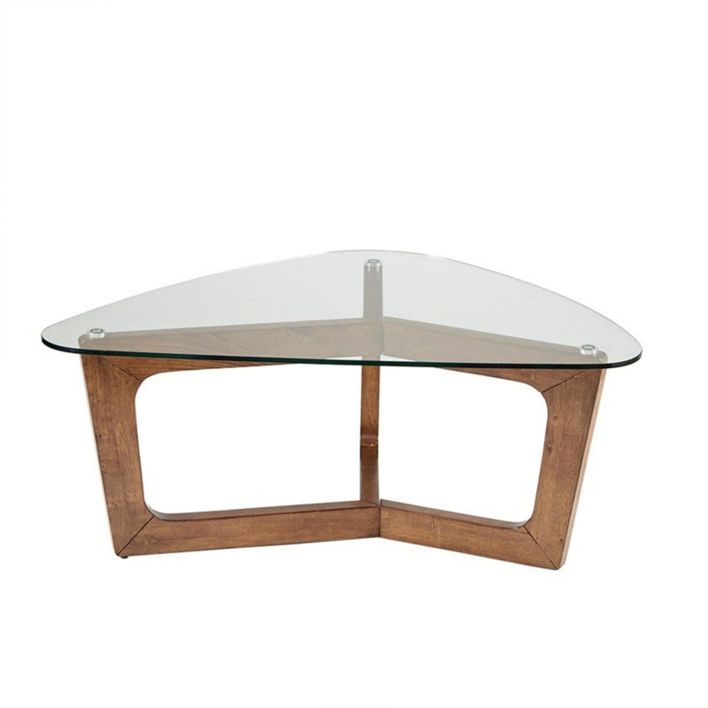 Walker Coffee Table with Tempered Glass Top - Brown