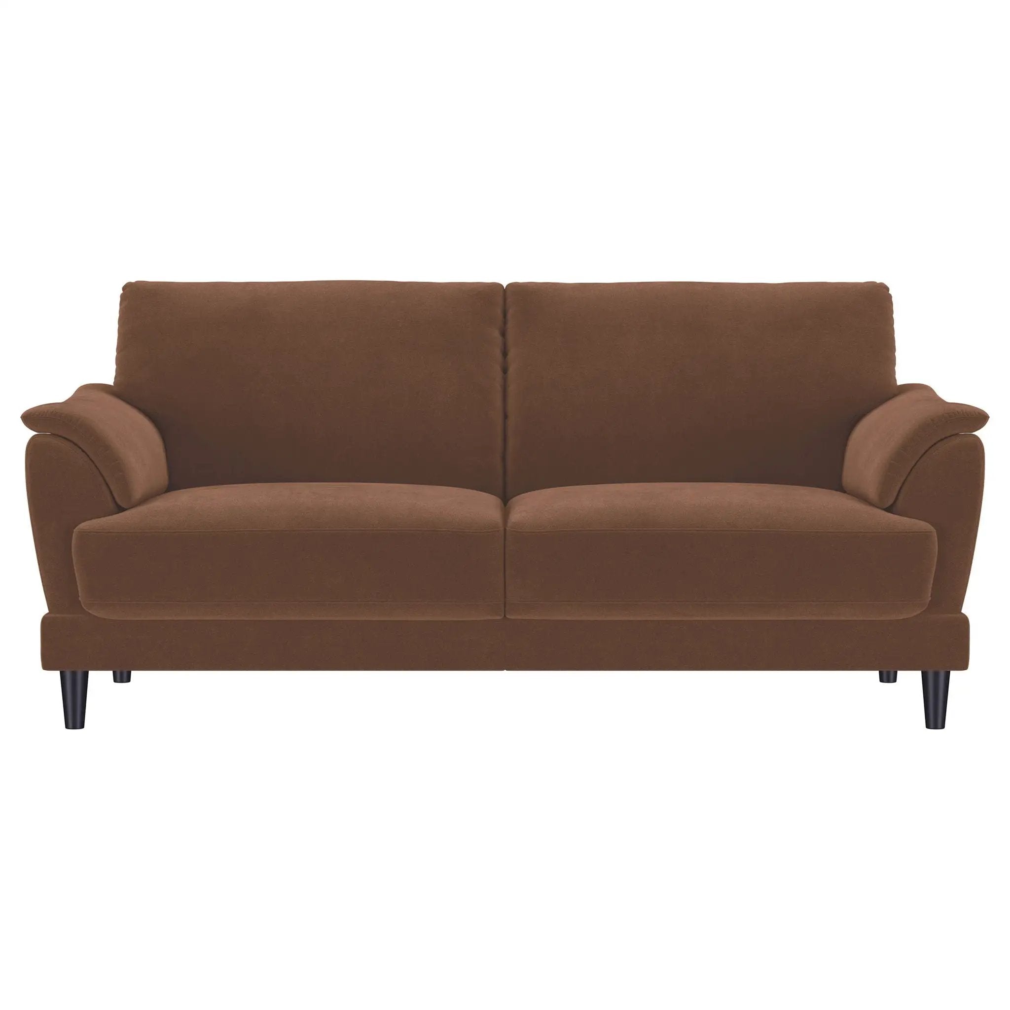 Selma Velvet Upholstered Crescent Arm Sofa Rust by Unique Piece Furniture