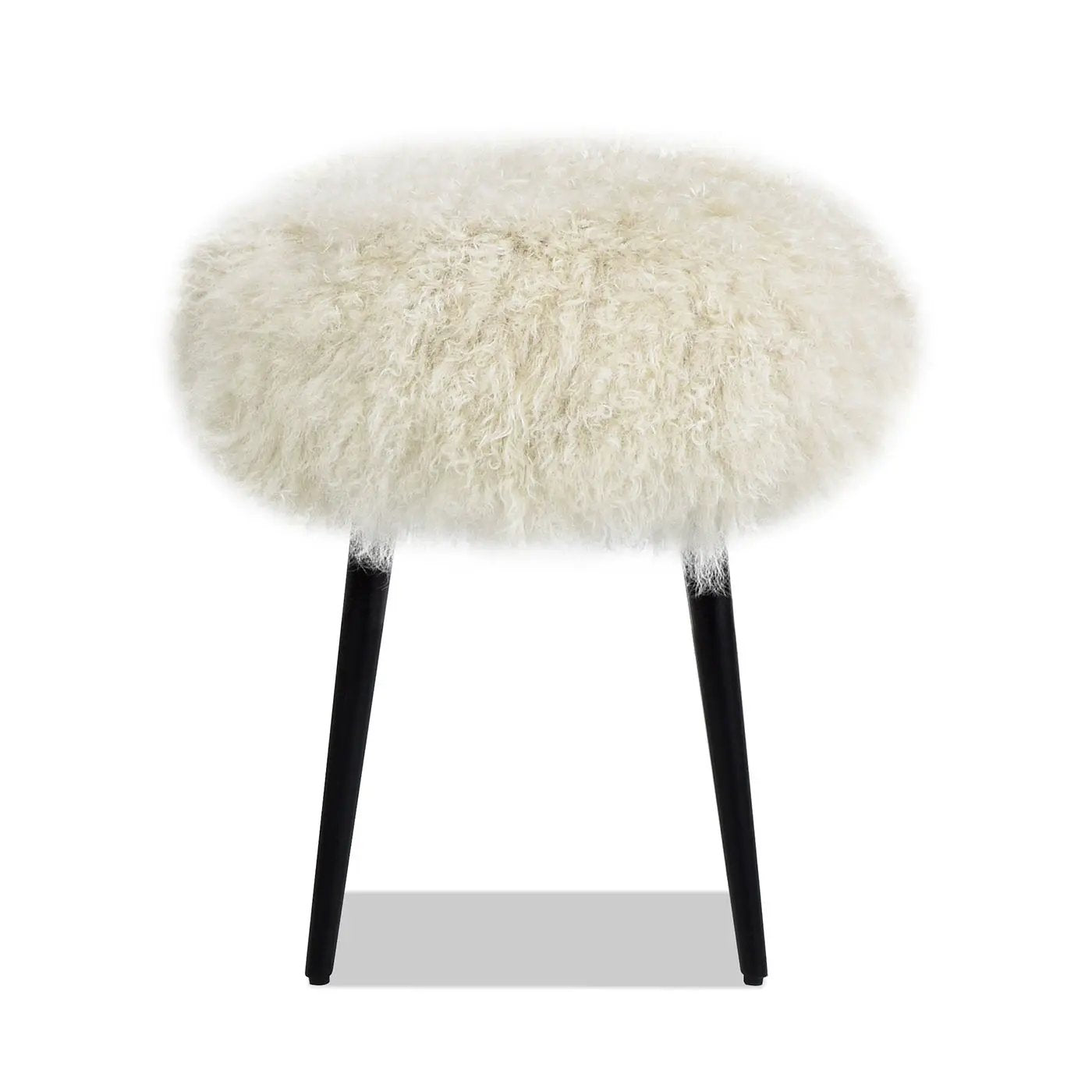 Alberta - Mongolian Sheepskin Round Ottoman by HouseOfZazla