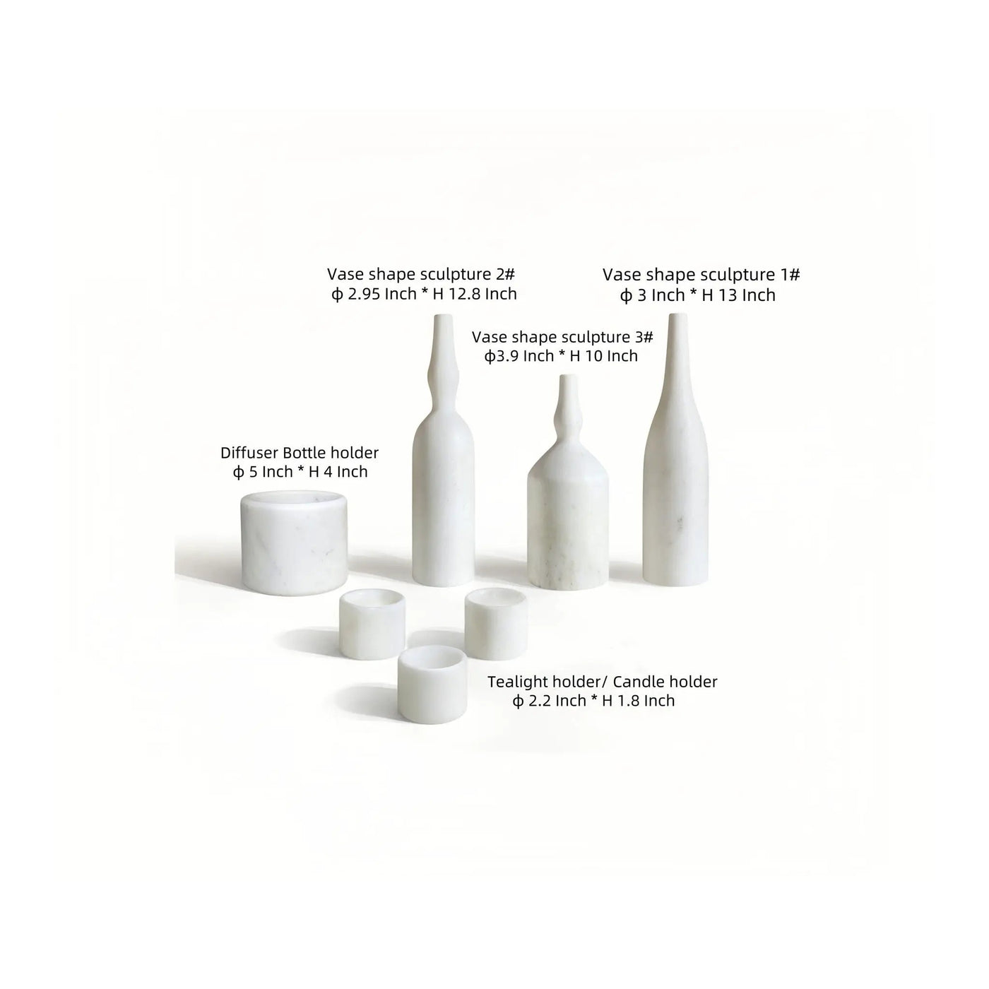 7 Pieces Luxury Natural Marble Living Room Accessories Set by HouseOfZazla
