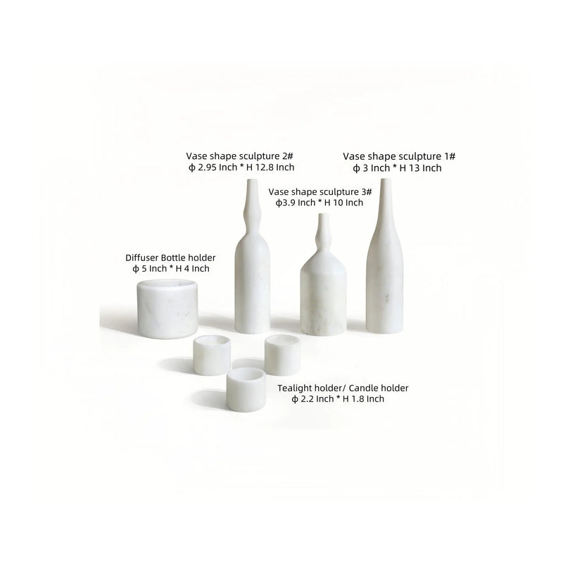 7 Pieces Luxury Natural Marble Living Room Accessories Set by HouseOfZazla