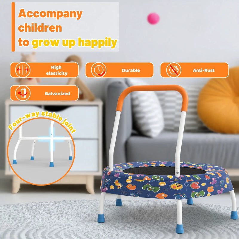 28-Inch Toddler Trampoline for Kids with Handle by HouseOfZazla
