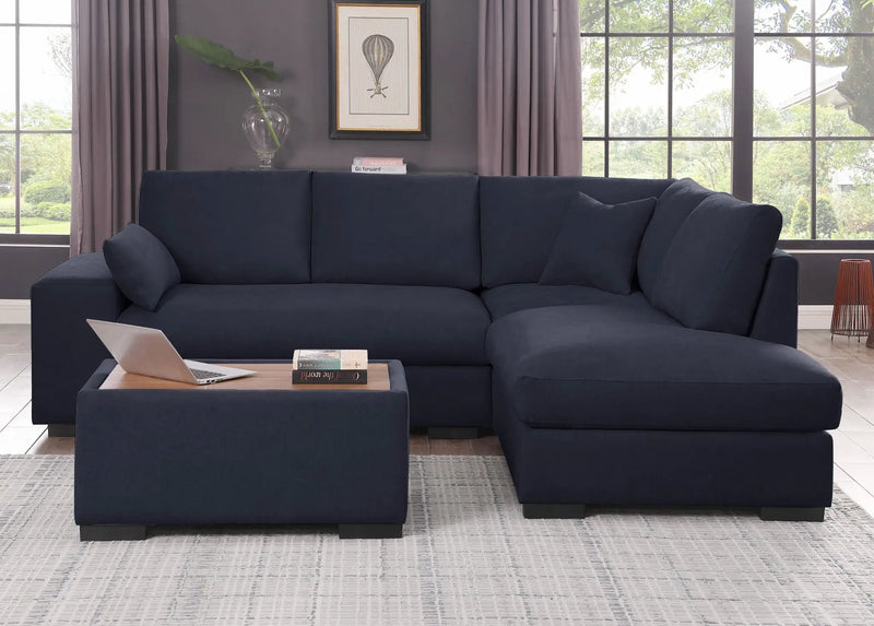 Joshua - 100" Sectional Sofa with Right Facing Chaise and Console Ottoman by Unique Piece Furniture