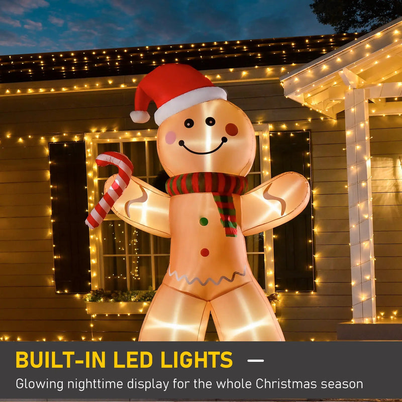 HOMCOM 8ft Christmas Inflatable Gingerbread Man Decoration by HouseOfZazla