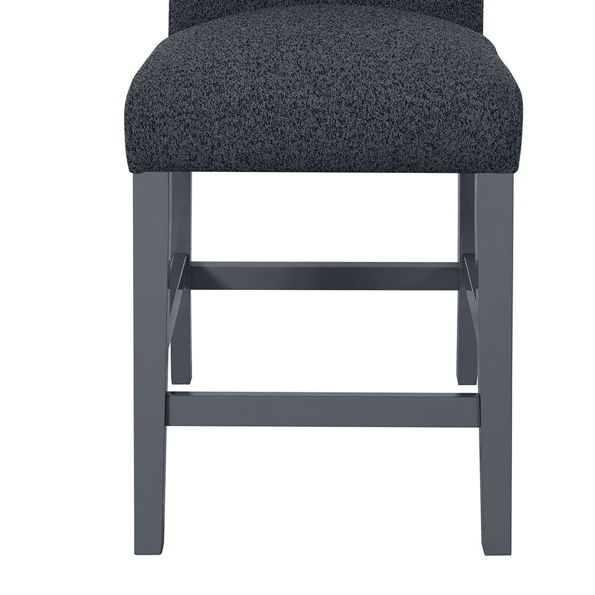 Bar Stools Set of 2 with Cushioned Seat and Slat Back - Dark Gray, photo 4 of 6