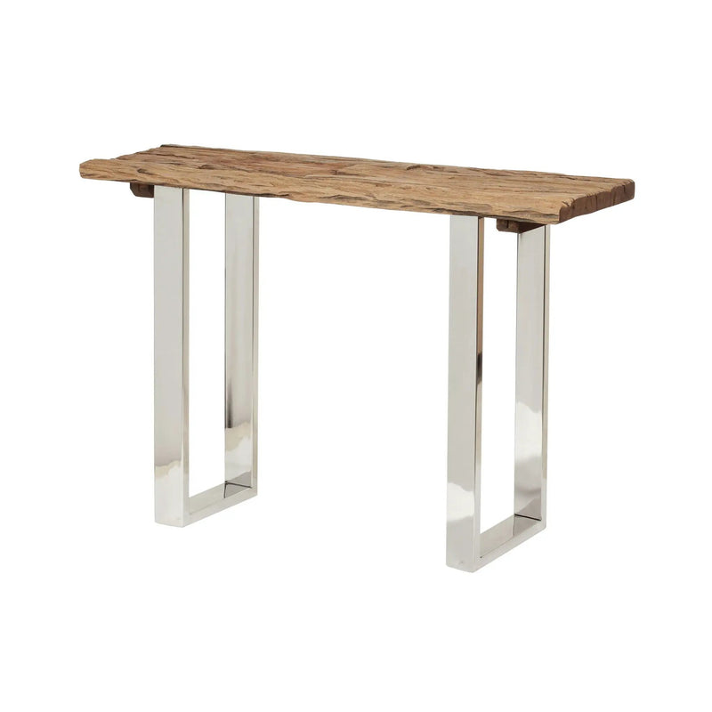 Rustic Glam Console Table With Reclaimed Wood And Iron Frame - Natural by HouseOfZazla