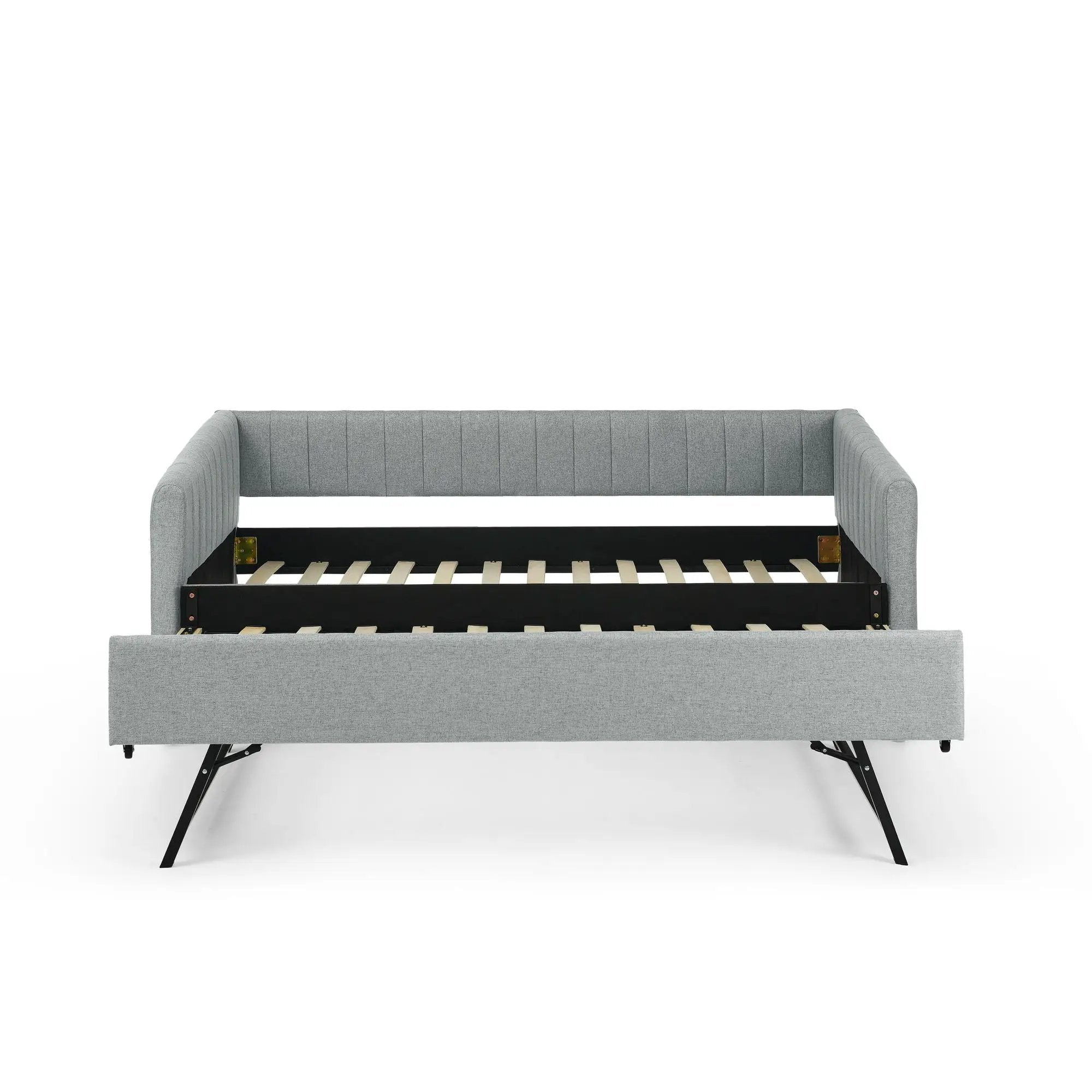 Upholstered Daybed With Trundle With Vertical Stripes by Unique Piece Furniture