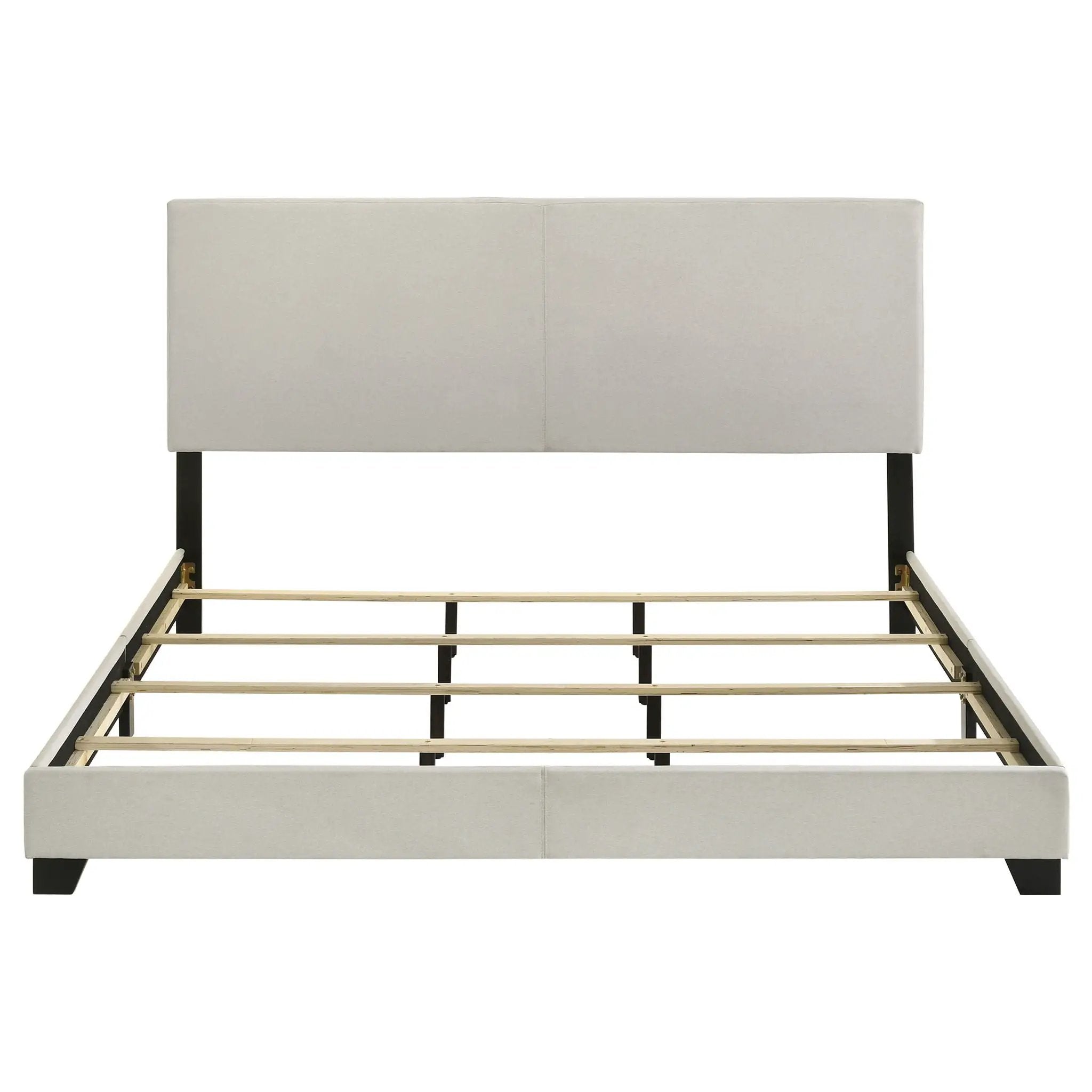 Dorian Fabric Upholstered Eastern King Panel Bed Cream by Unique Piece Furniture