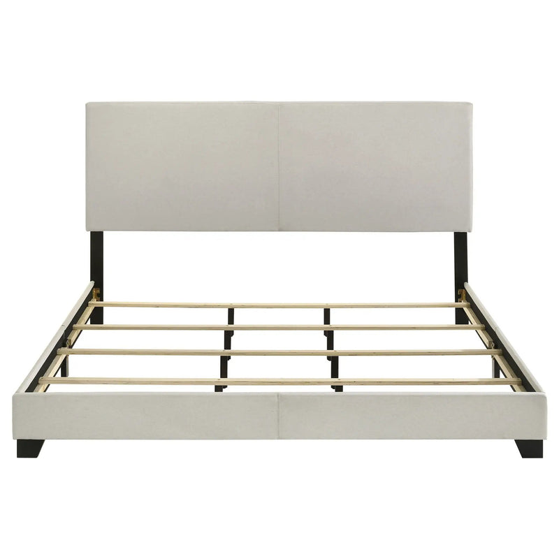 Dorian Fabric Upholstered Eastern King Panel Bed Cream by Unique Piece Furniture