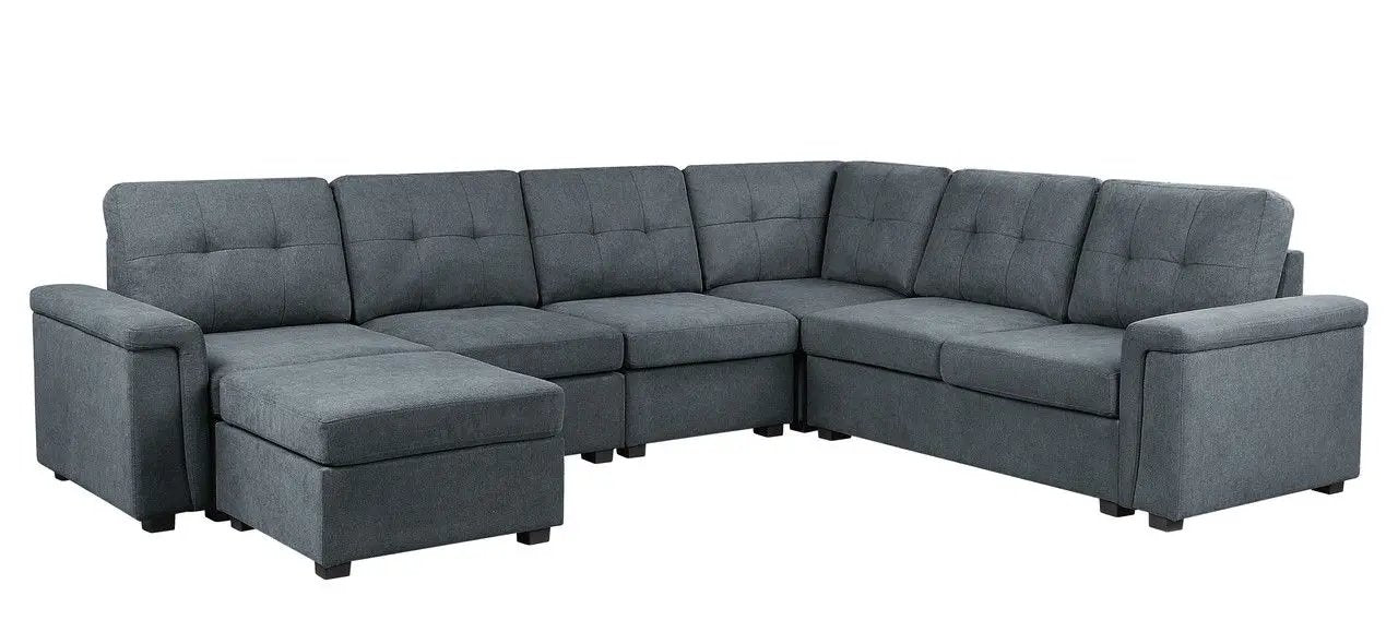 Isla - Fabric Sectional Sofa With Ottoman by HouseOfZazla