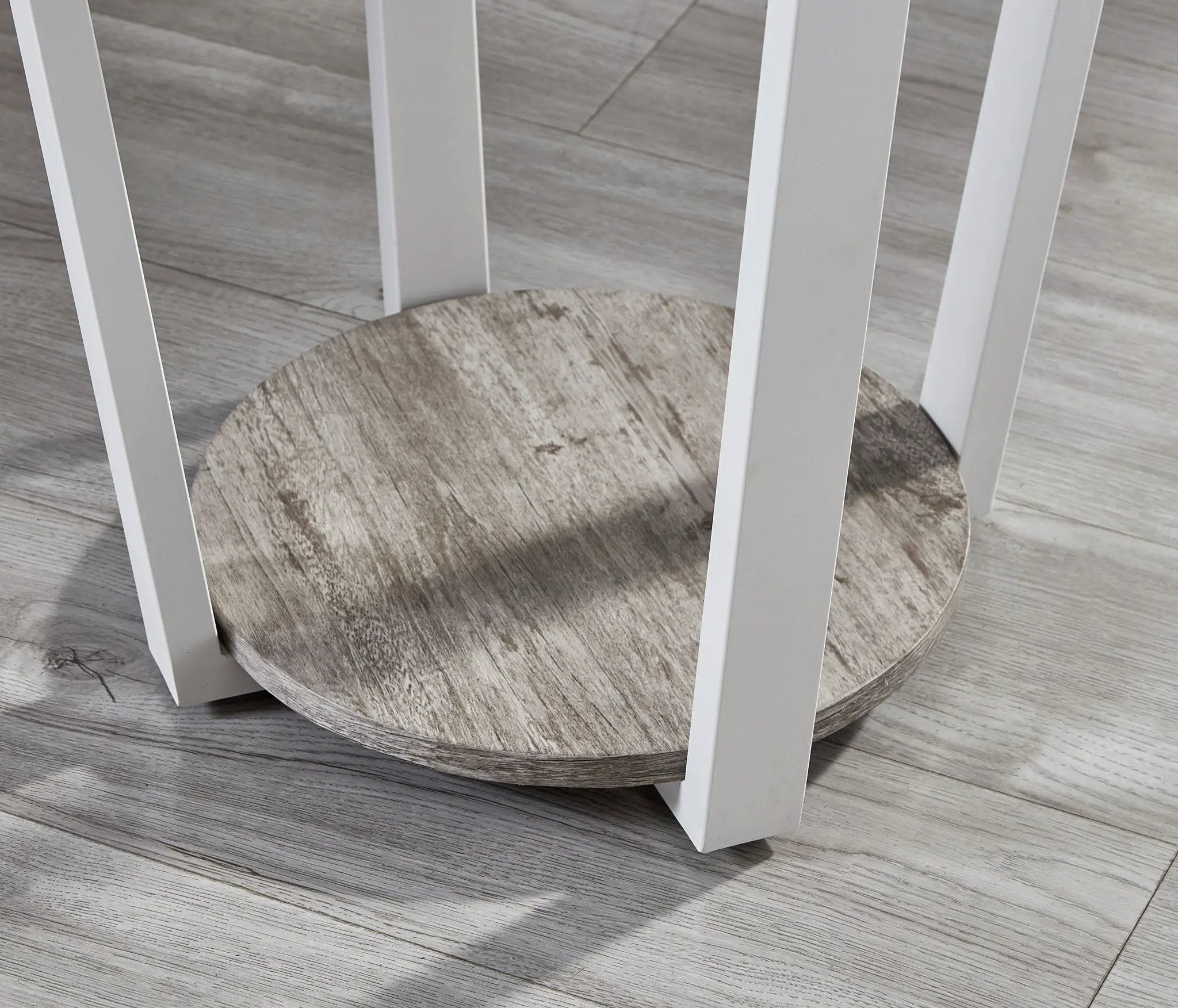 Elysian - Contemporary Round End Table With Shelf - Gray by Unique Piece Furniture