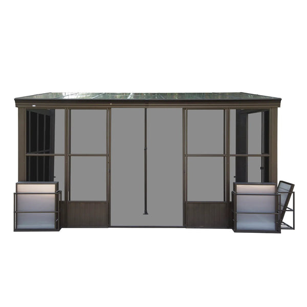 10x12FT All Season Aluminum Sunroom with Detachable Windows