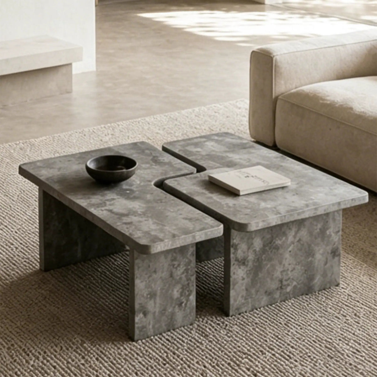 Modular Concrete Coffee Table Set of 2 by HouseOfZazla