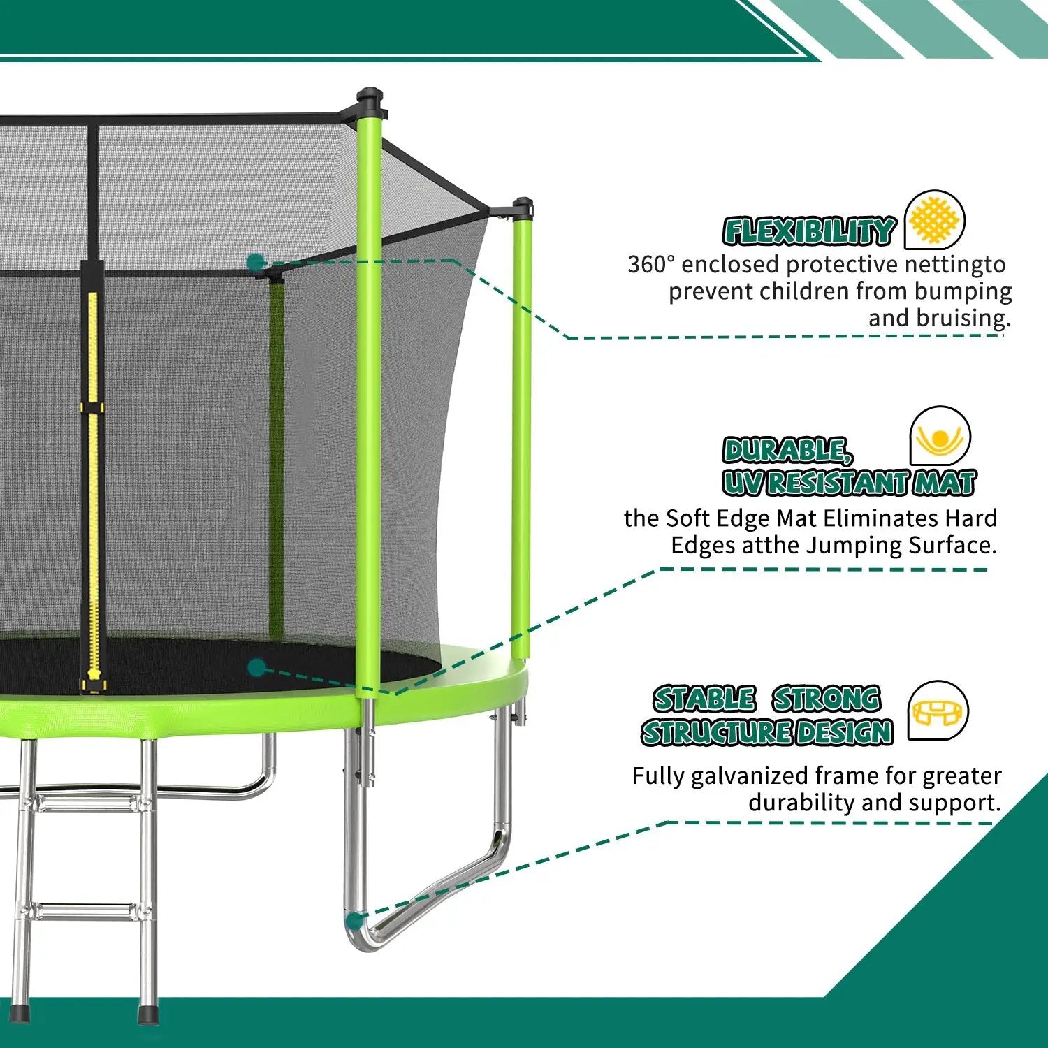 10FT Trampoline with Basketball Hoop and Ladder by HouseOfZazla