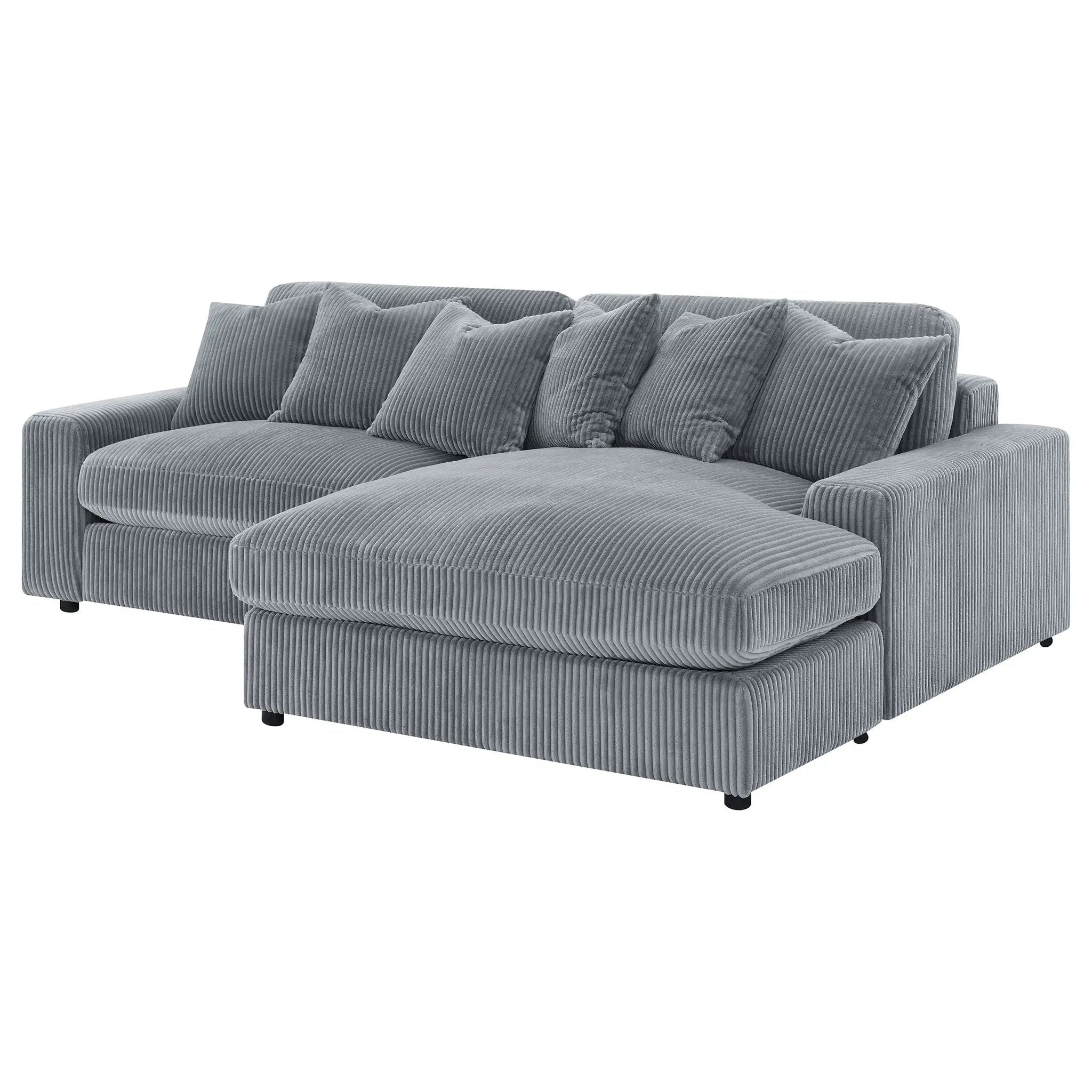 Blaine Upholstered Reversible Chaise Sectional Sofa Fog by Unique Piece Furniture