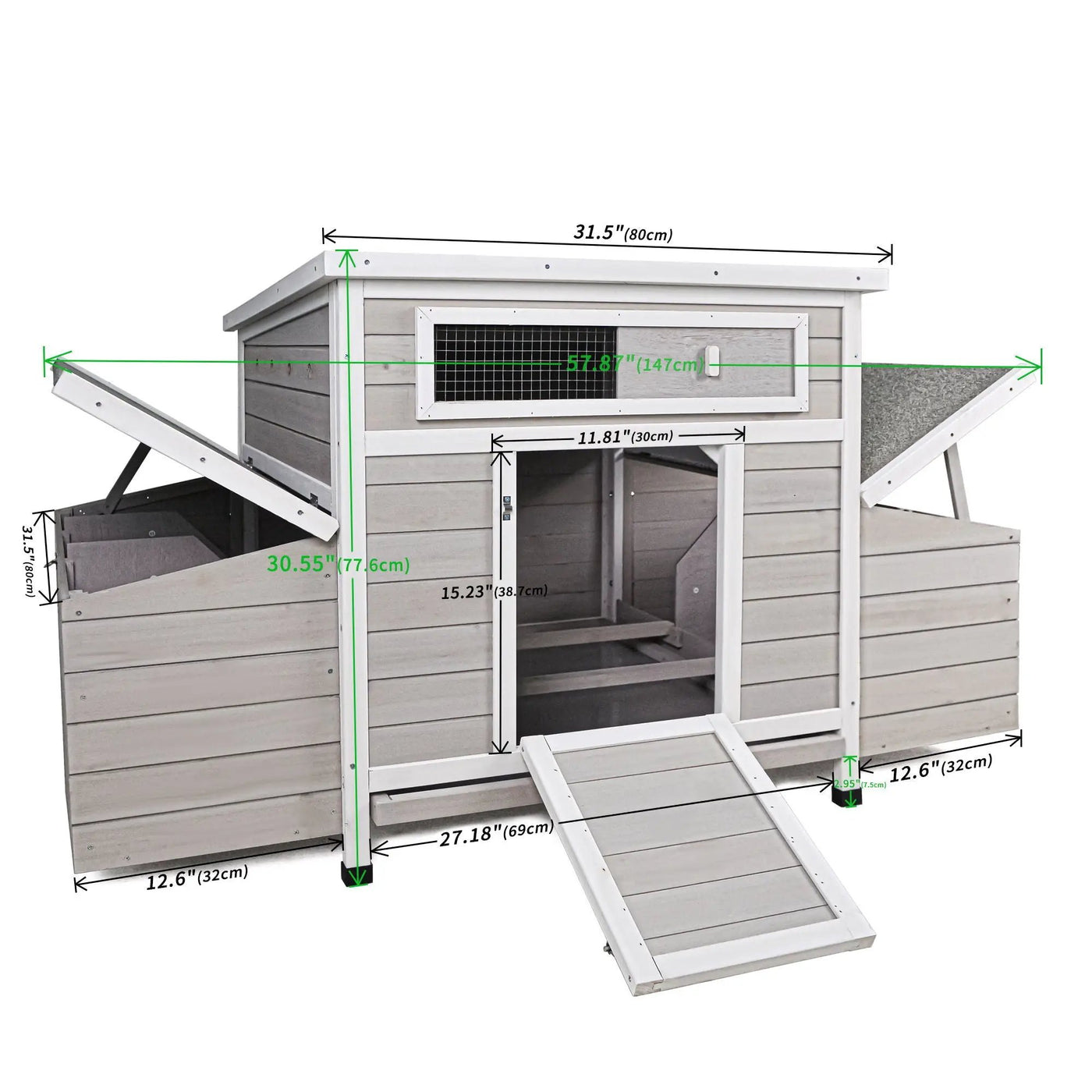 Large Chicken Coop Outdoor Hen House & Dual Nesting Boxes by HouseOfZazla