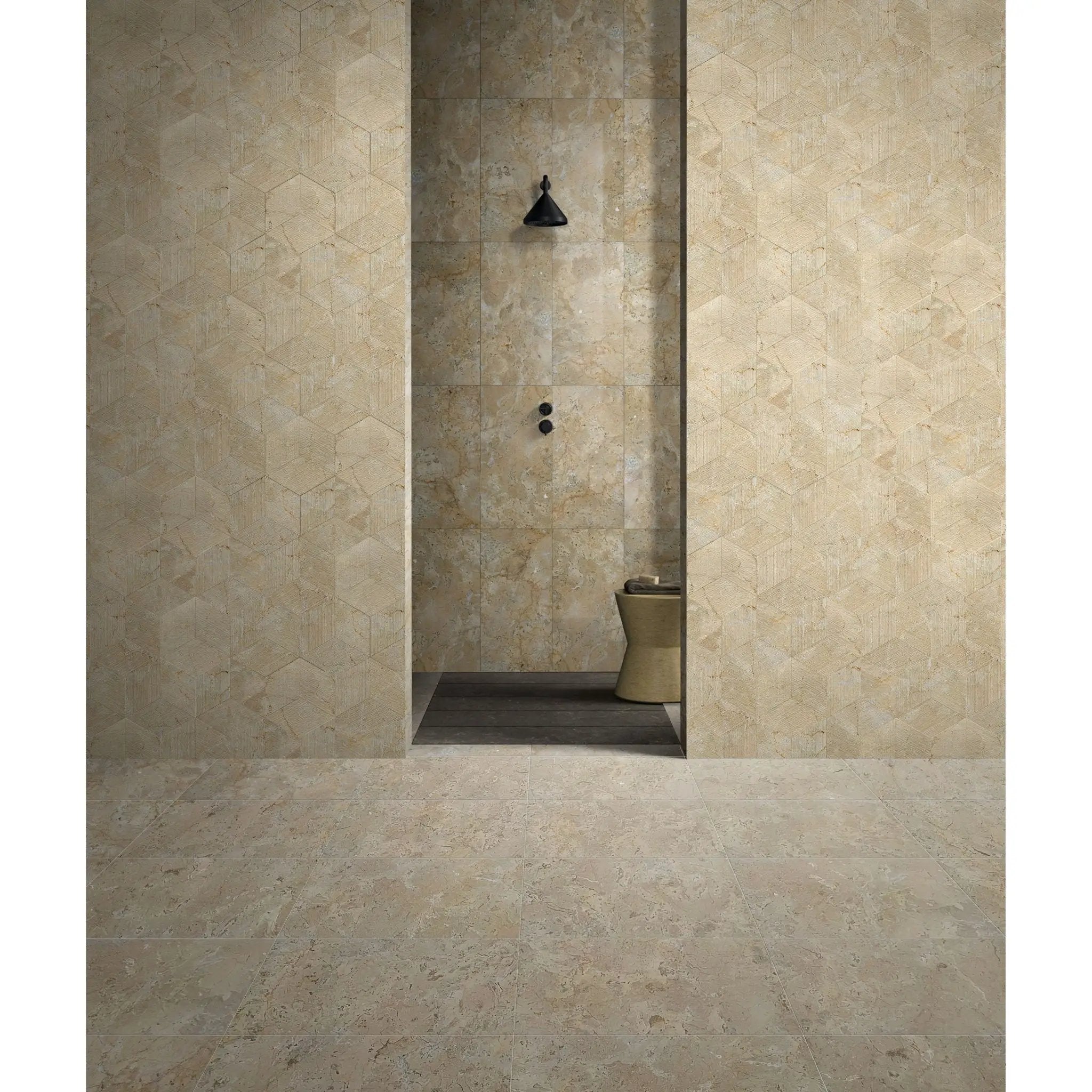 Marble Tile For Floor And Wall Honed 12 x 24" Stone (Set of 4) - Beige / Gold by HouseOfZazla