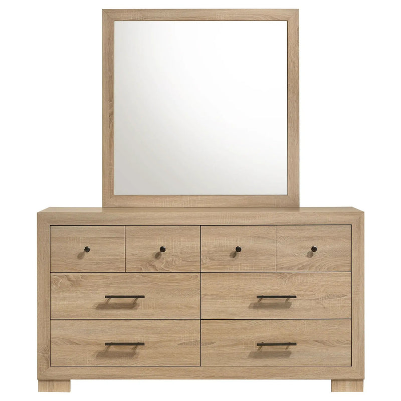 Arielle 6-drawer Bedroom Dresser with Mirror Light Oak by Unique Piece Furniture