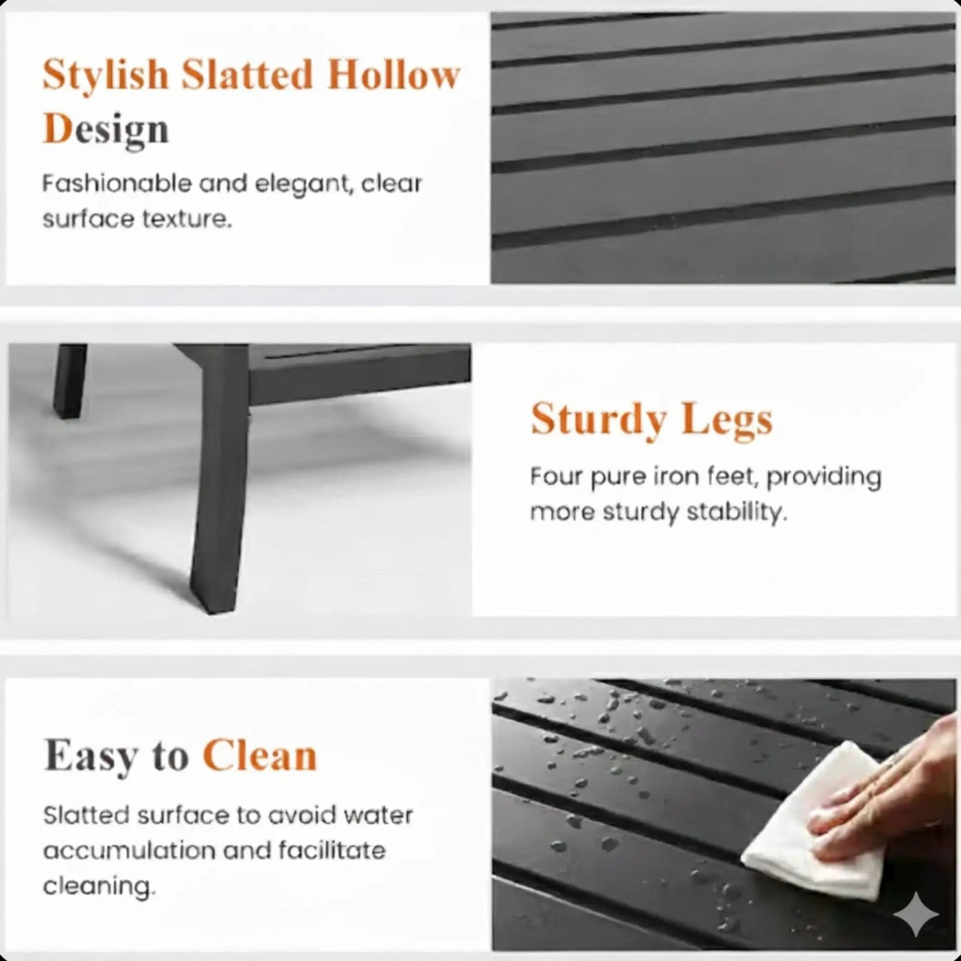 Square 2 Tier All-Weather Outdoor Side Table With Slatted Top by HouseOfZazla