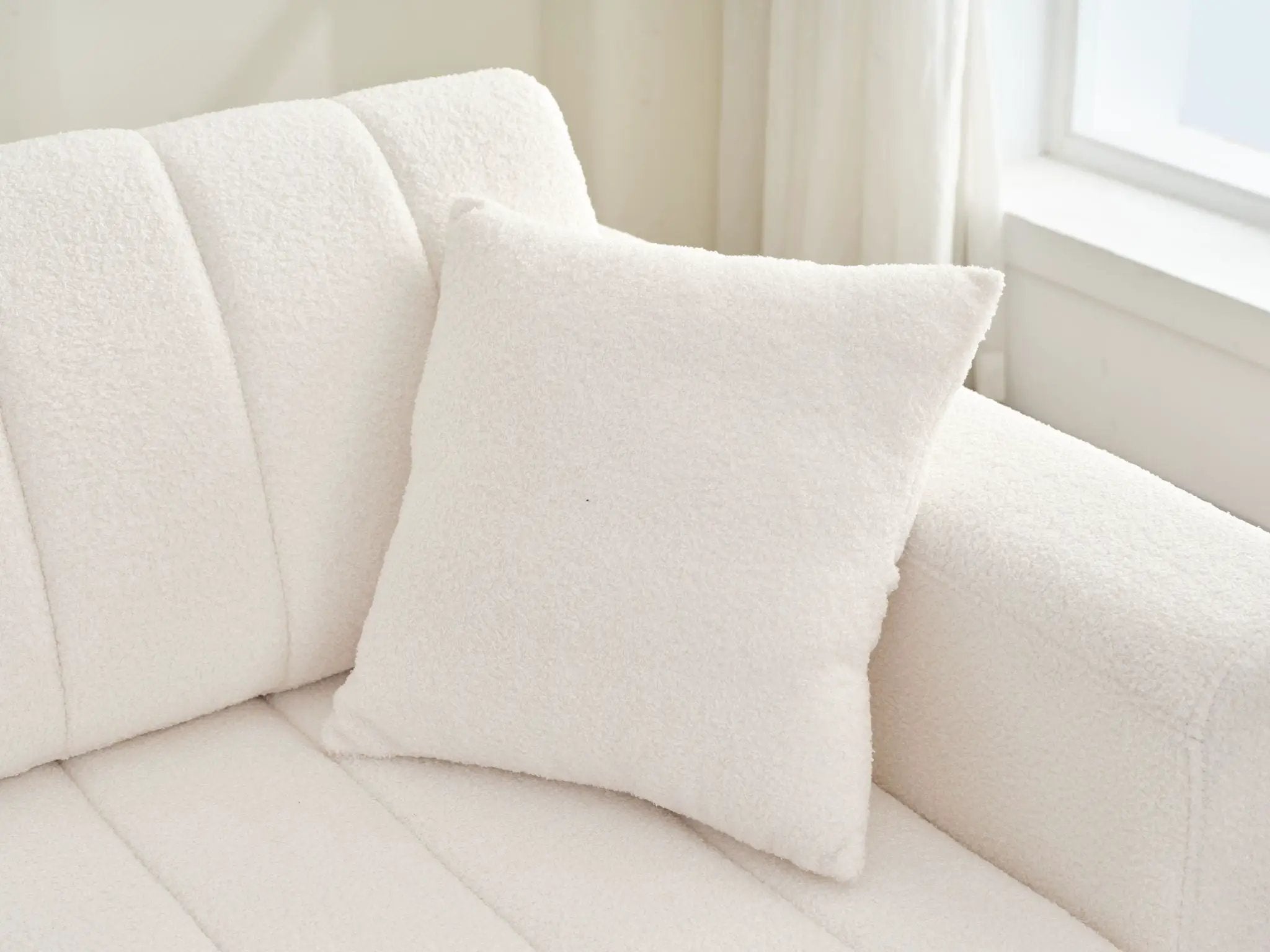 Jessica - Lamb Wool Sectional Sofa With Chaise, Versatile Configuration by HouseOfZazla