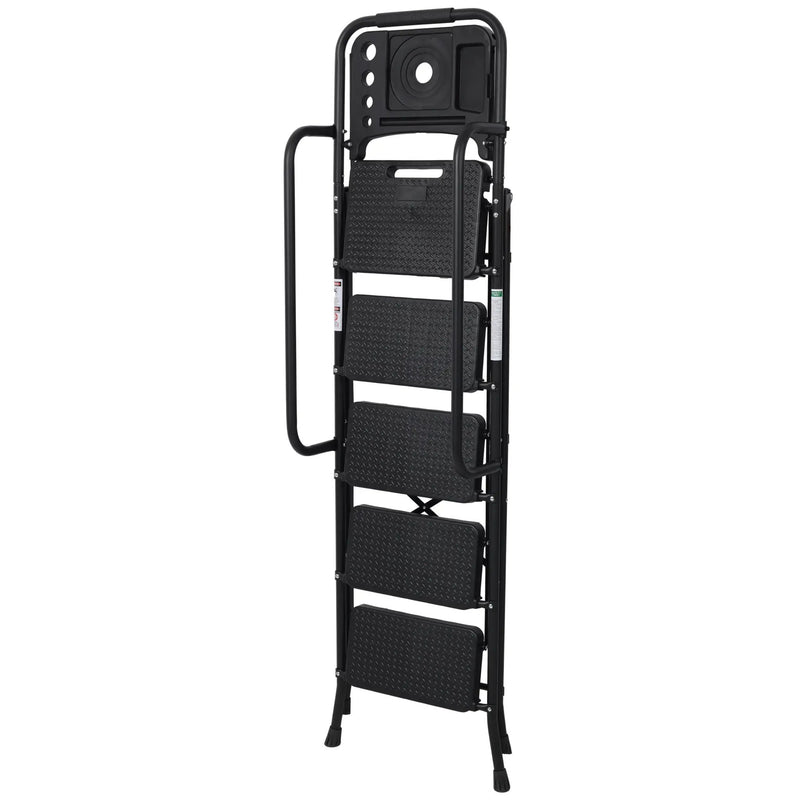 G&H 5 Step Folding Ladder with Wide Anti-Slip Pedal and Handrail by HouseOfZazla