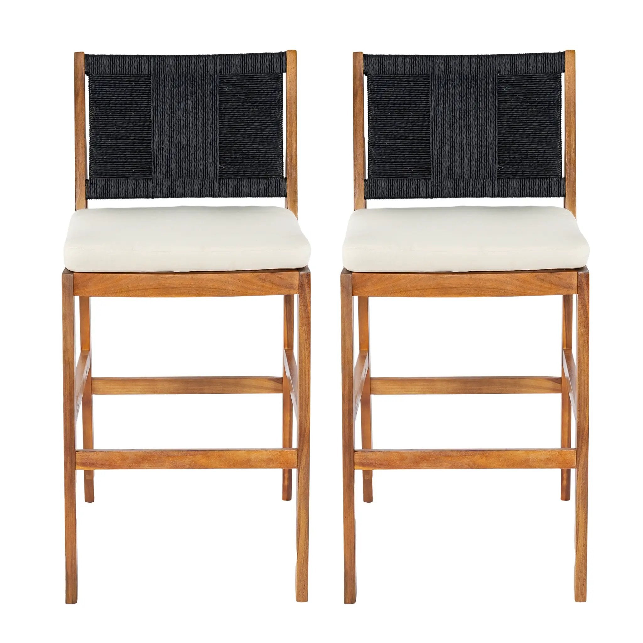 Outdoor Acacia Wood Bar Stools (Set of 2) by HouseOfZazla