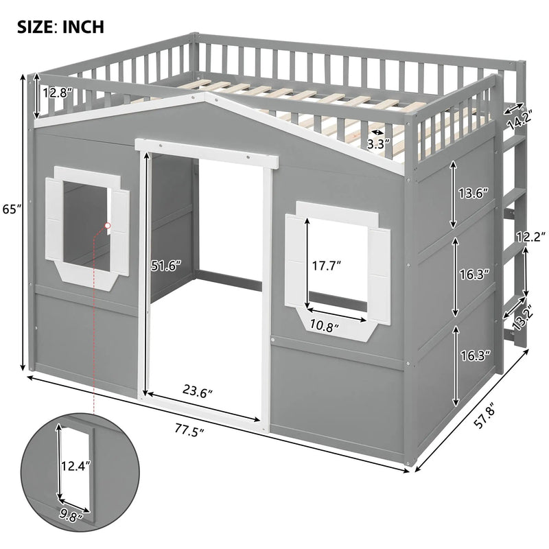 Elegant House Loft Bed With Ladder