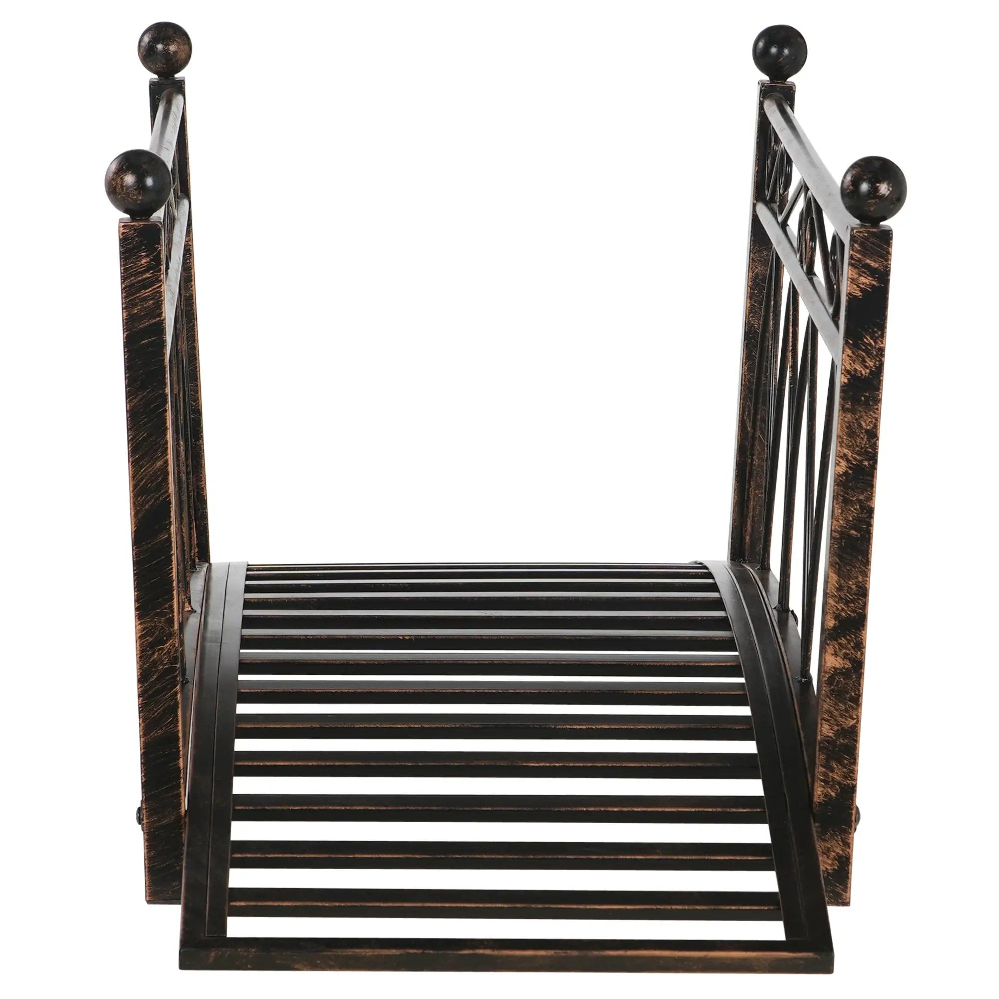 Outsunny 3.3' Metal Arch Zen Garden Bridge with Safety Siderails by HouseOfZazla