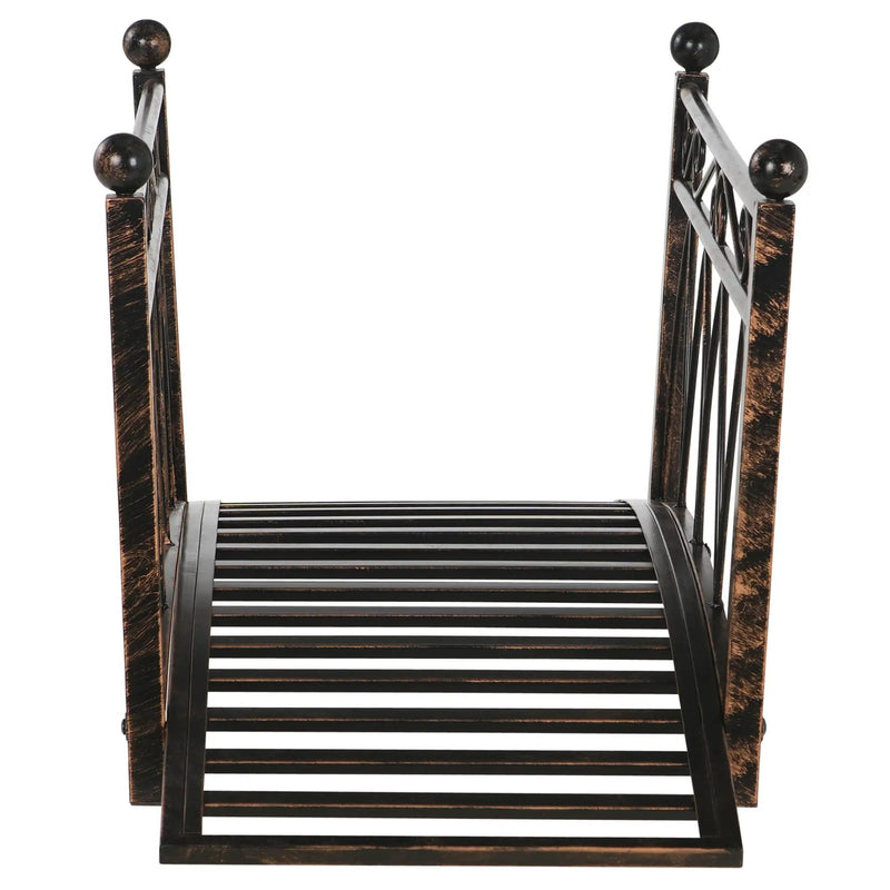 Outsunny 3.3' Metal Arch Zen Garden Bridge with Safety Siderails by HouseOfZazla