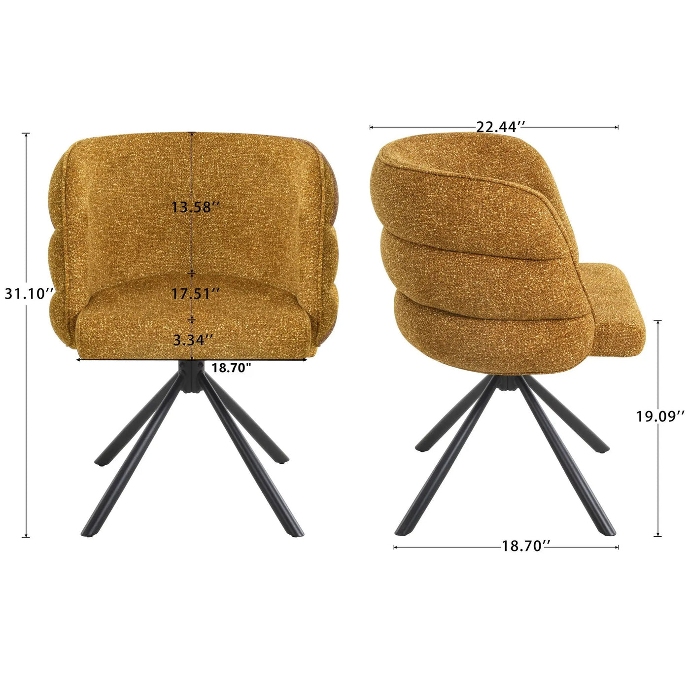 270 Degree Swivel Upholstered Desk Chairs (Set of 2) by HouseOfZazla
