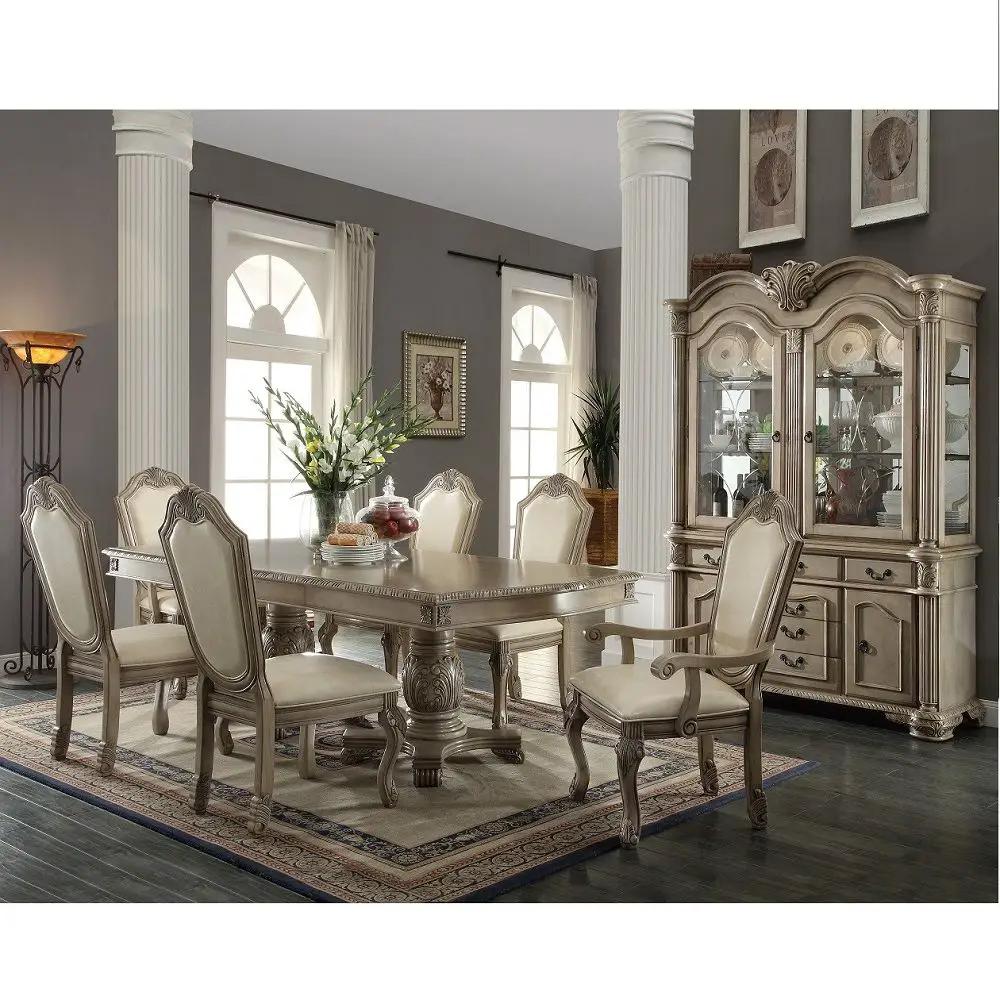 Chateau De Ville - Side Chair (Set of 2) - Synthetic Leather & Antique White by Unique Piece Furniture