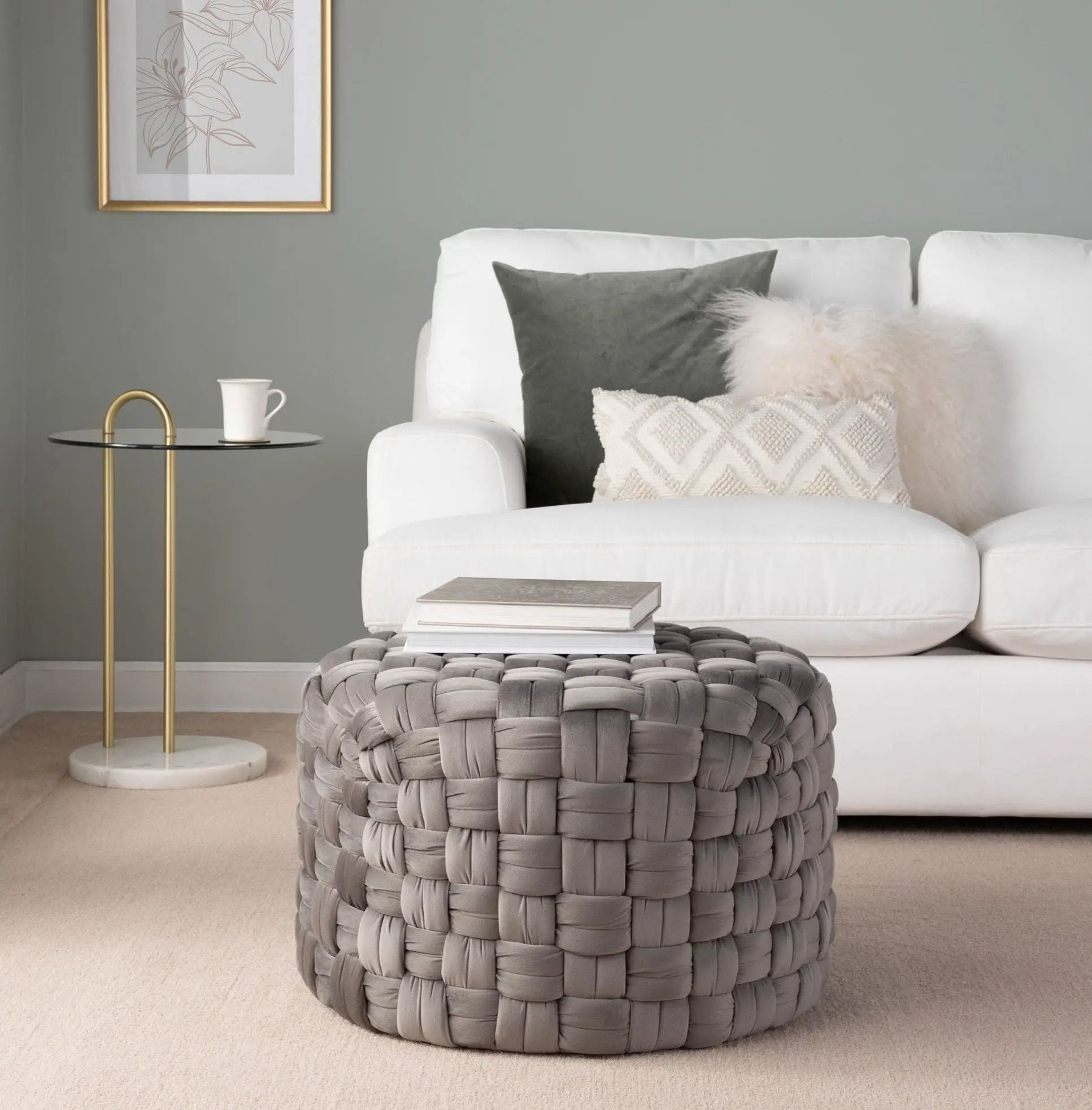 Braided - Versatile Round Ottoman by Unique Piece Furniture
