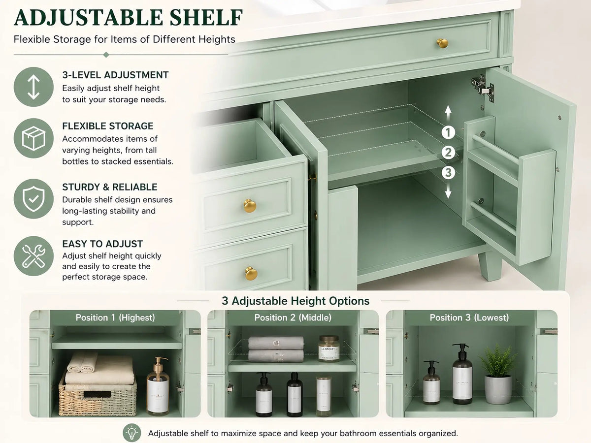 36 Inch Elegant Modern Bathroom Vanity with Sink by HouseOfZazla