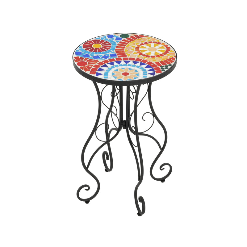 Outdoor Side Table, Colorful+Black by HouseOfZazla