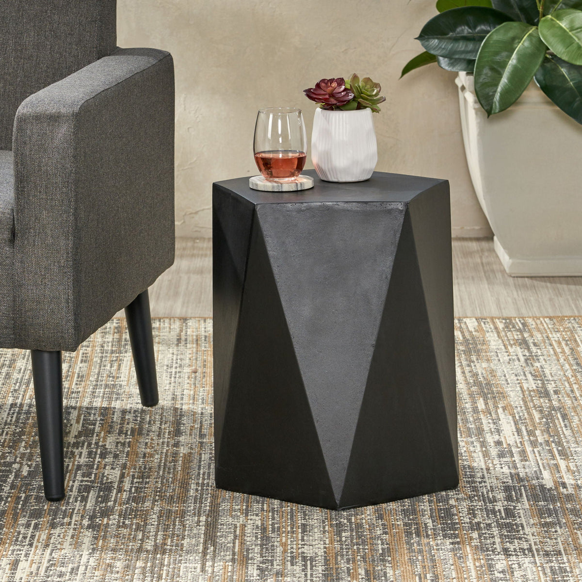 Side Table With Geometric Design, photo 10 of 14