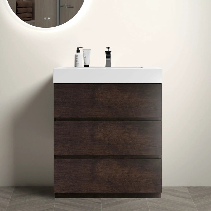 Alice - Bathroom Vanity With Large Storage Freestanding Bathroom Vanity, Sink For Modern Bathroom, One-Piece Sink Basin Without Drain And Faucet by Unique Piece Furniture