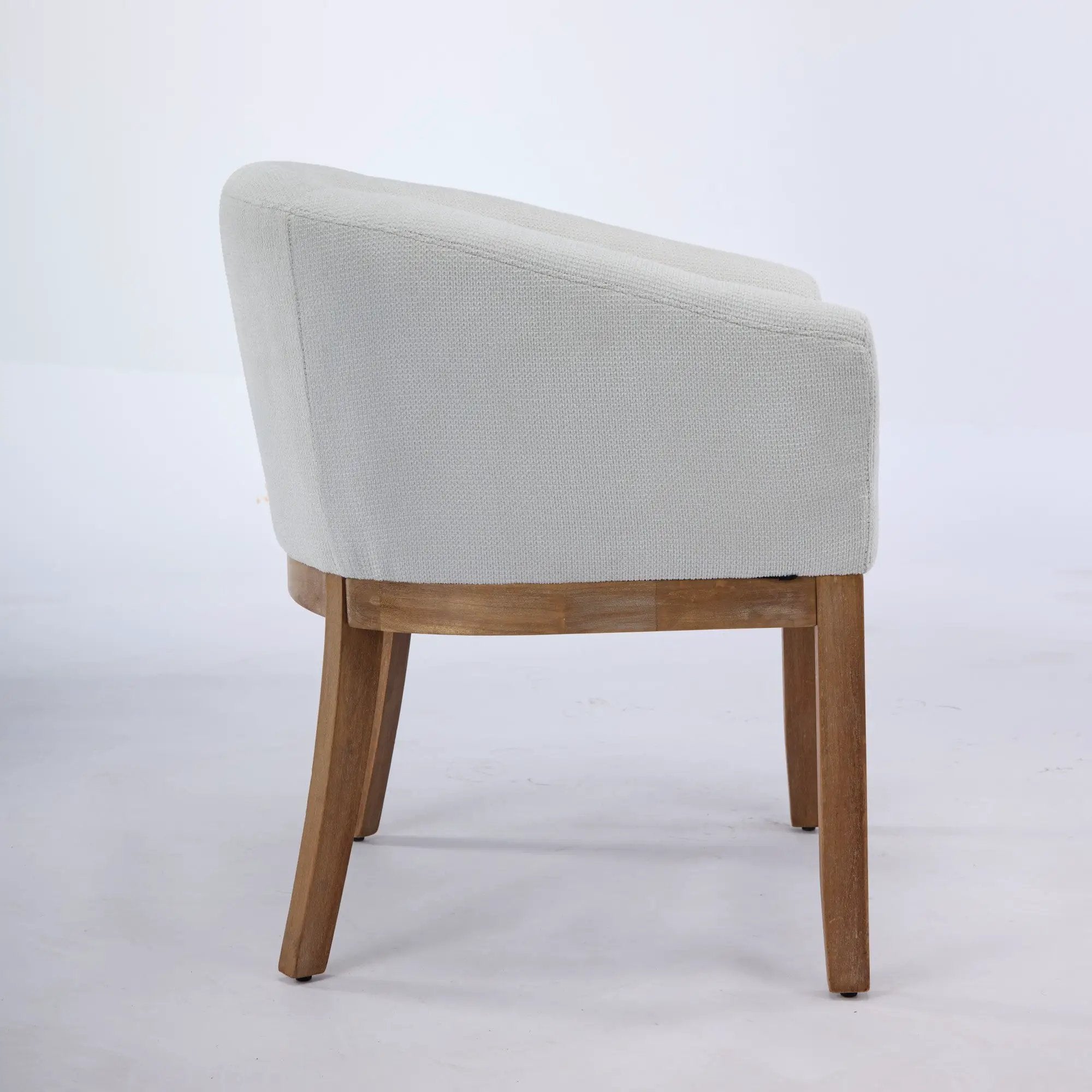 Mid Century Modern Upholstered Barrel Dining Chair with Arms by HouseOfZazla