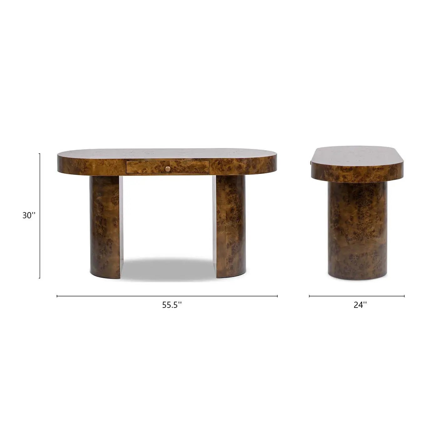 Jesse - Single Drawer Oval Computer Desk by HouseOfZazla
