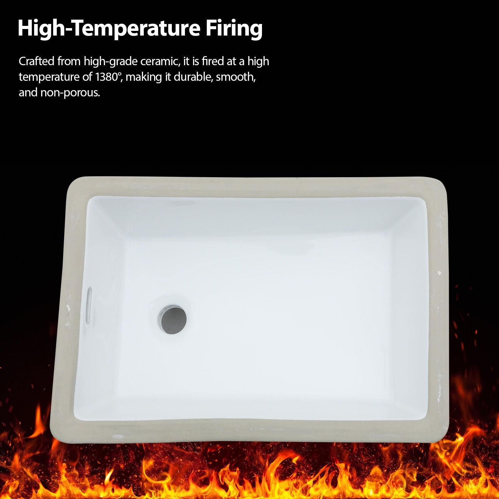 Vertical Undermount Bathroom Sink With Overflow - White by HouseOfZazla