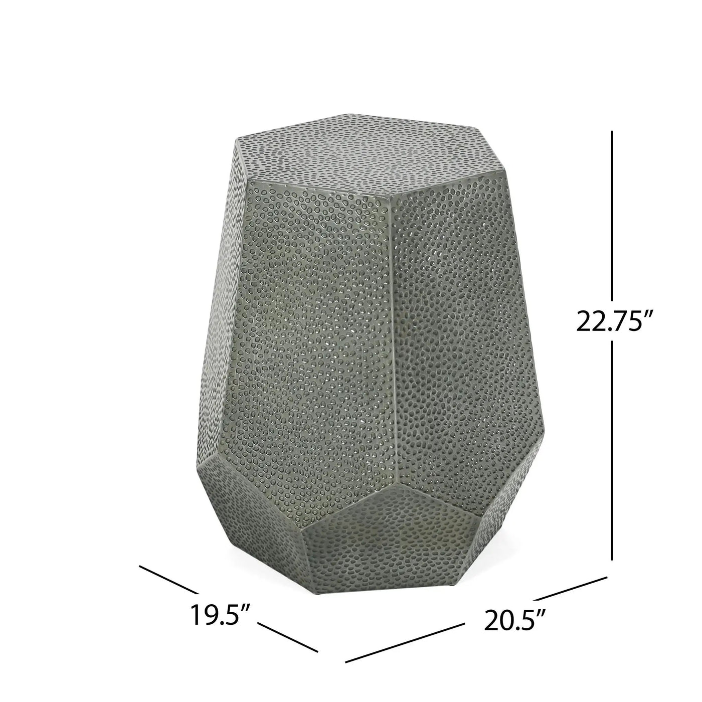 Modern Hammered Iron Geometric End Table by HouseOfZazla
