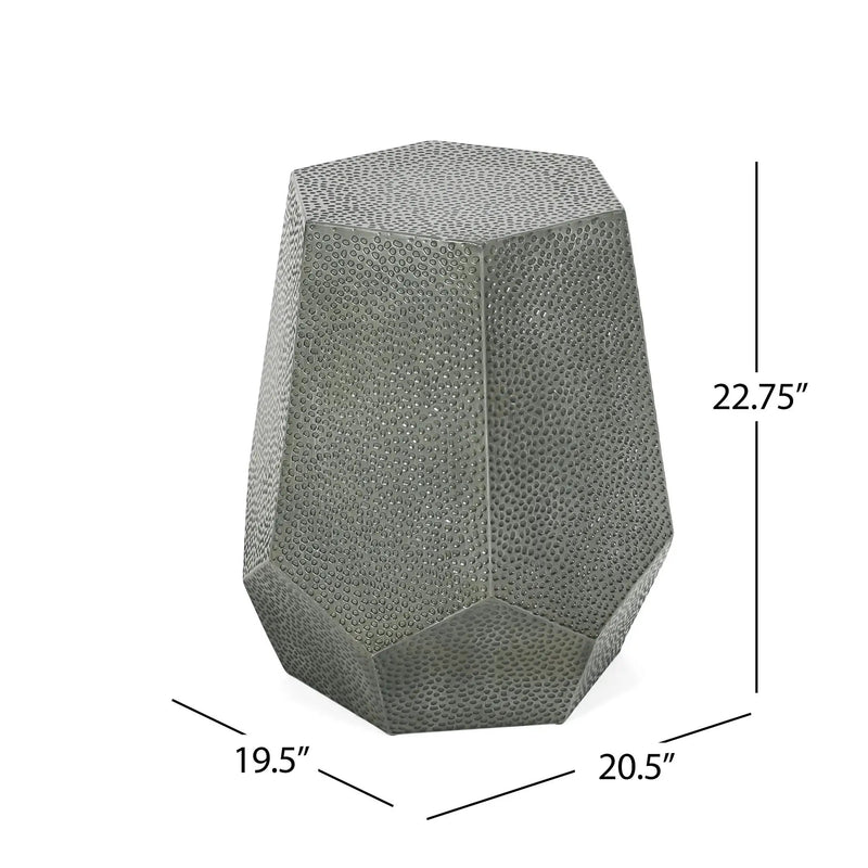 Modern Hammered Iron Geometric End Table by HouseOfZazla
