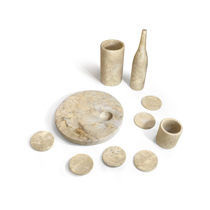 10 Pieces Luxury Natural Marble Dining Room Accessories Set by HouseOfZazla